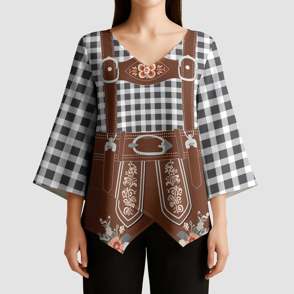 Oktoberfest Lederhosen Costume Kimono Sleeve Blouse German Beer Festival - Wonder Print Shop