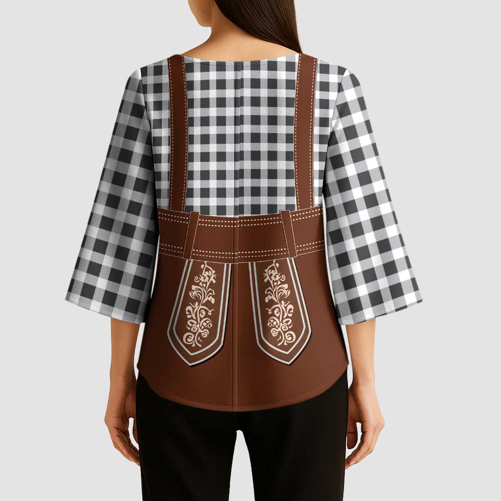 Oktoberfest Lederhosen Costume Kimono Sleeve Blouse German Beer Festival - Wonder Print Shop