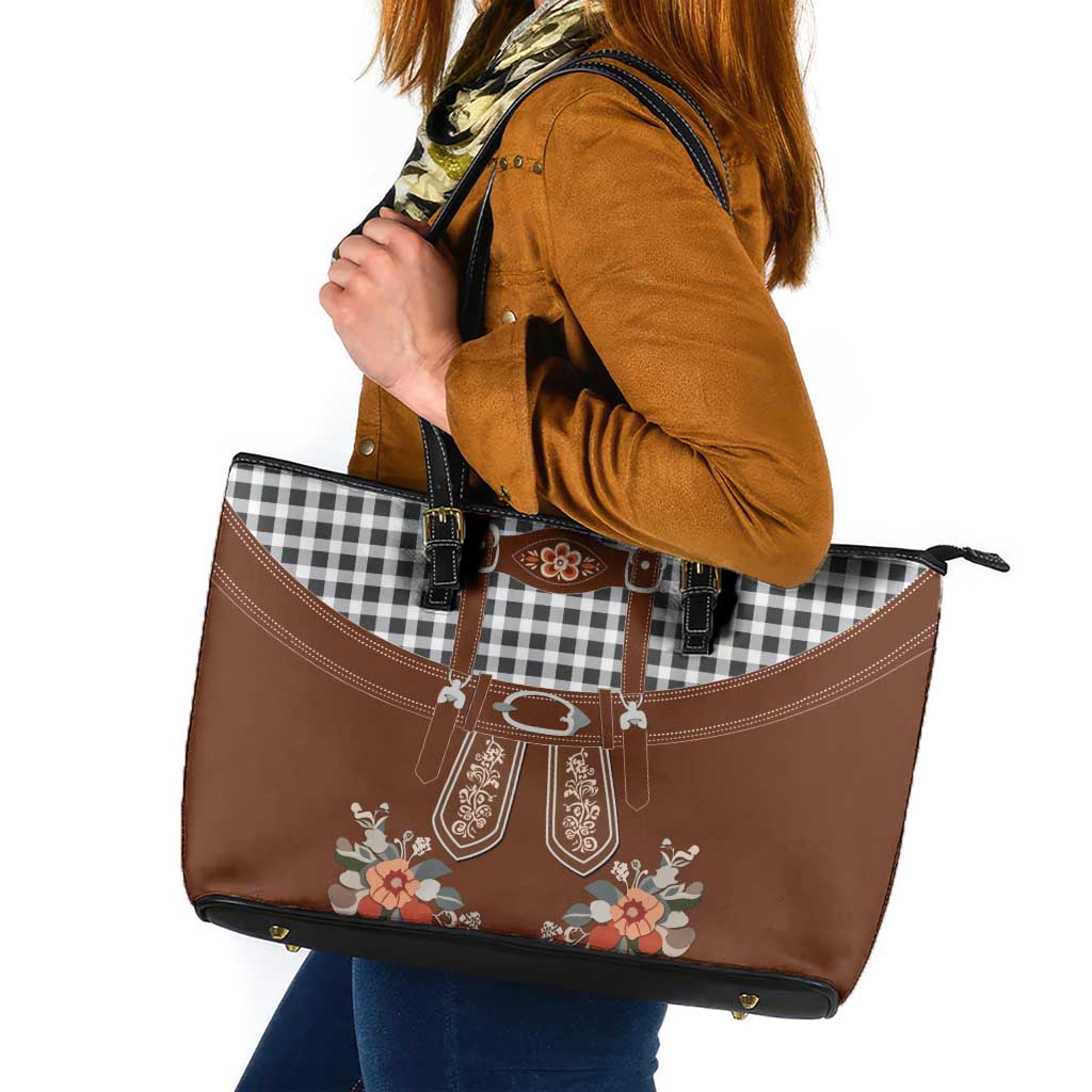 Oktoberfest Lederhosen Costume Leather Tote Bag German Beer Festival - Wonder Print Shop