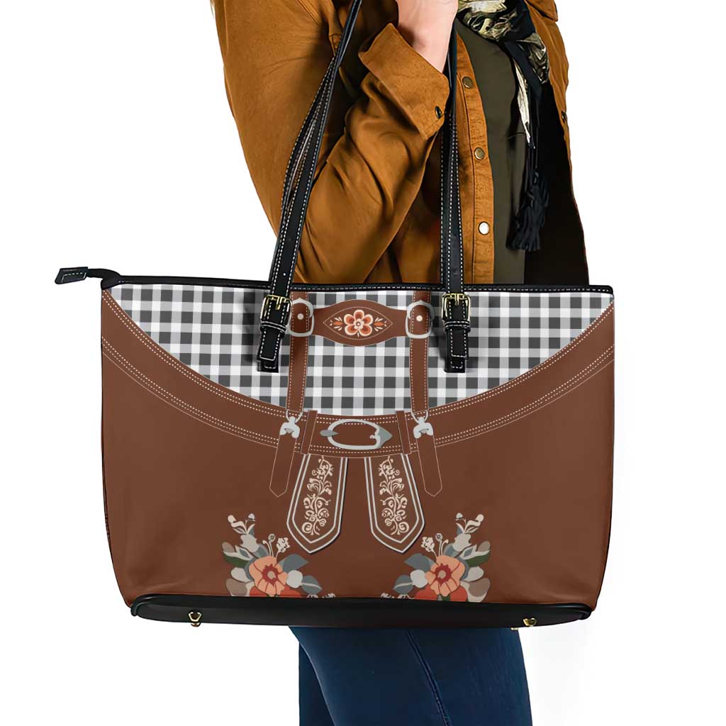 Oktoberfest Lederhosen Costume Leather Tote Bag German Beer Festival - Wonder Print Shop