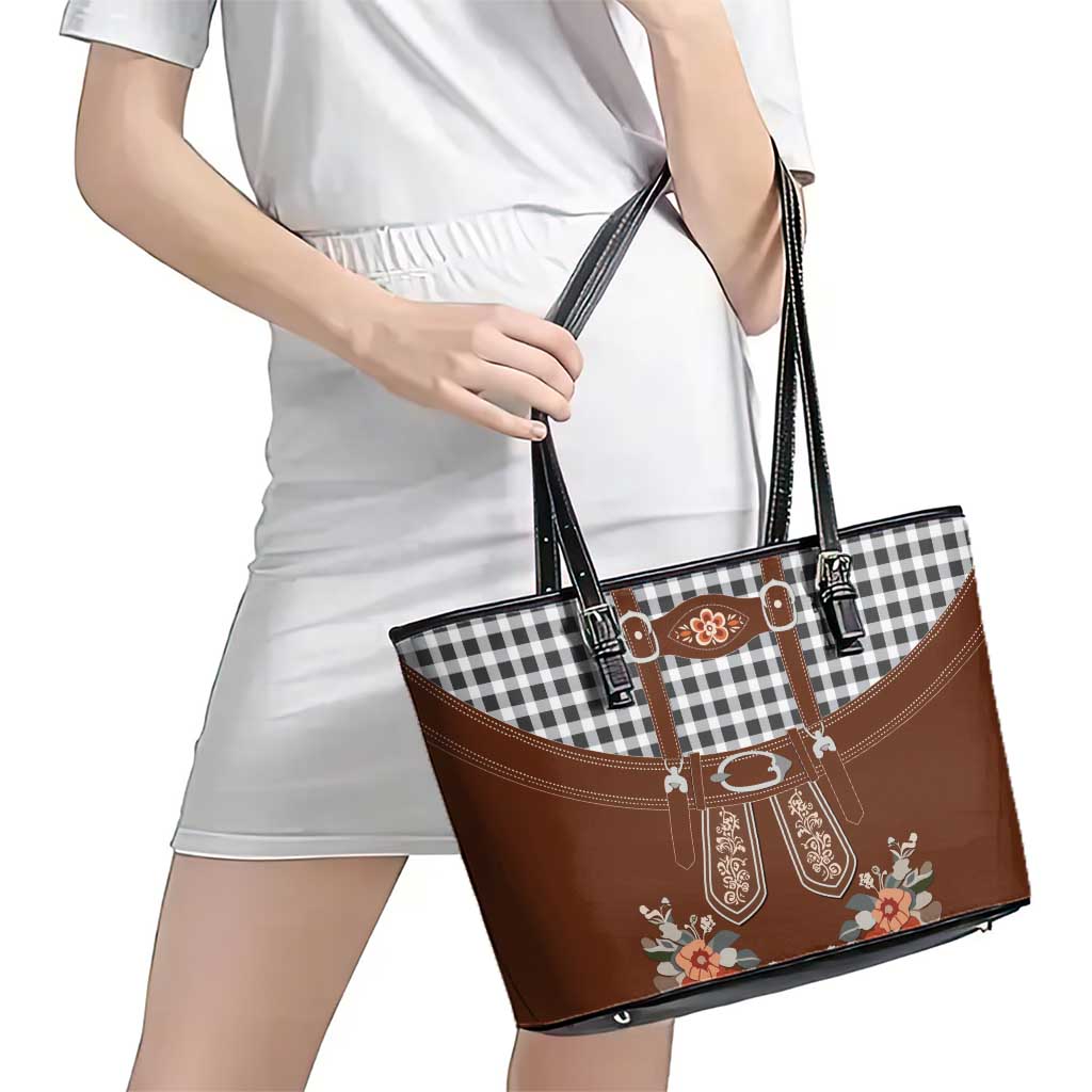 Oktoberfest Lederhosen Costume Leather Tote Bag German Beer Festival - Wonder Print Shop