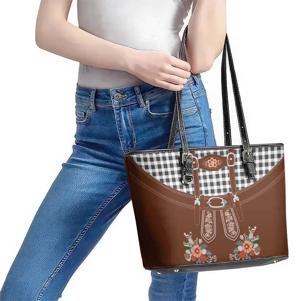 Oktoberfest Lederhosen Costume Leather Tote Bag German Beer Festival - Wonder Print Shop