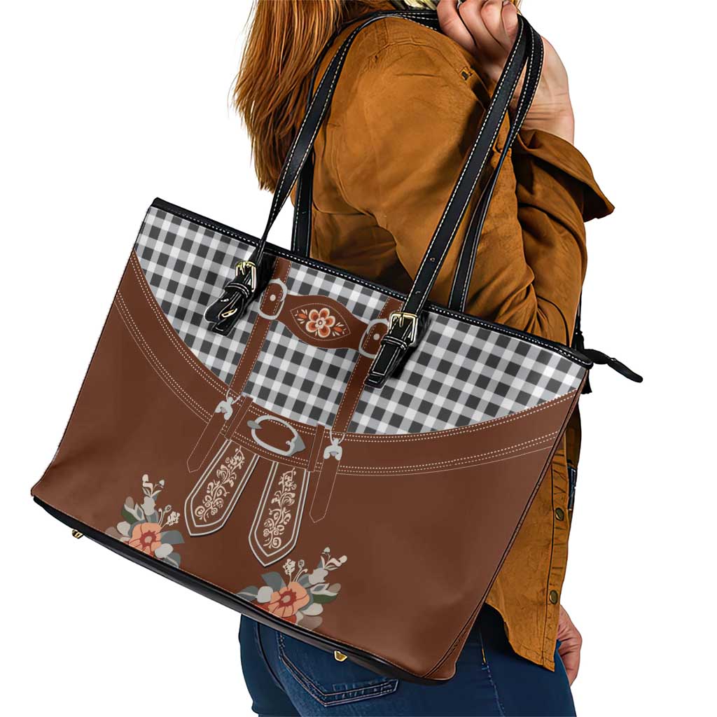 Oktoberfest Lederhosen Costume Leather Tote Bag German Beer Festival - Wonder Print Shop