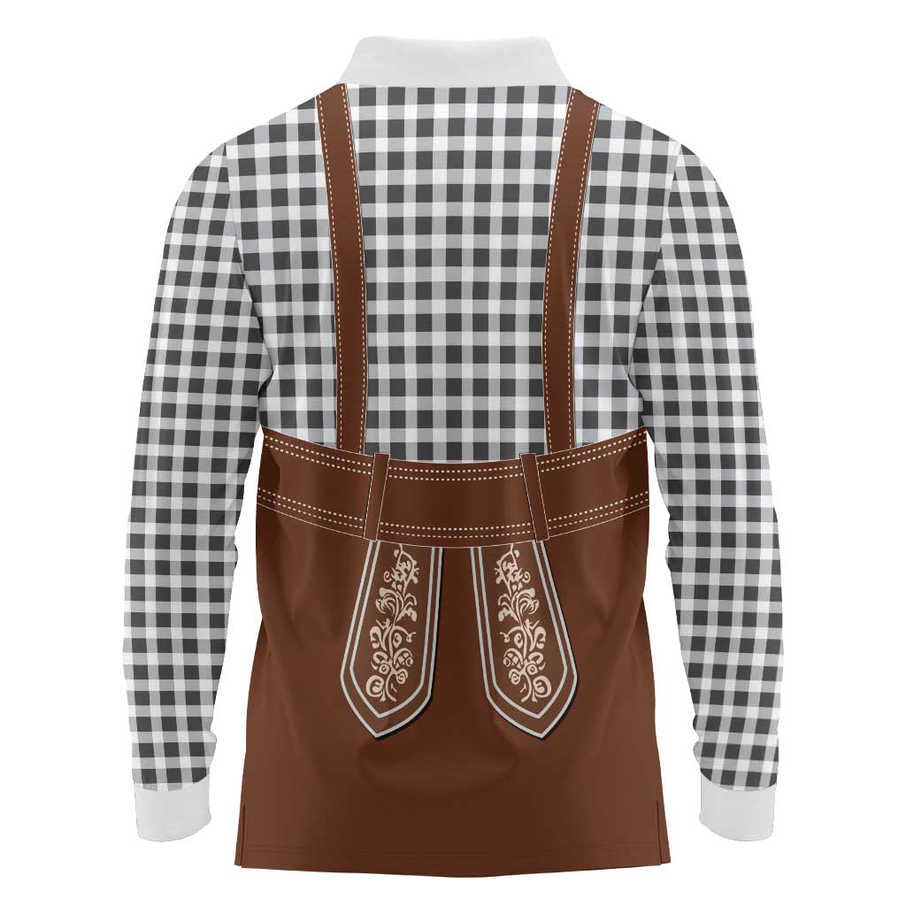 Oktoberfest Lederhosen Costume Long Sleeve Polo Shirt German Beer Festival - Wonder Print Shop