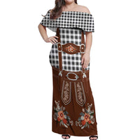 Oktoberfest Lederhosen Costume Off Shoulder Maxi Dress German Beer Festival - Wonder Print Shop