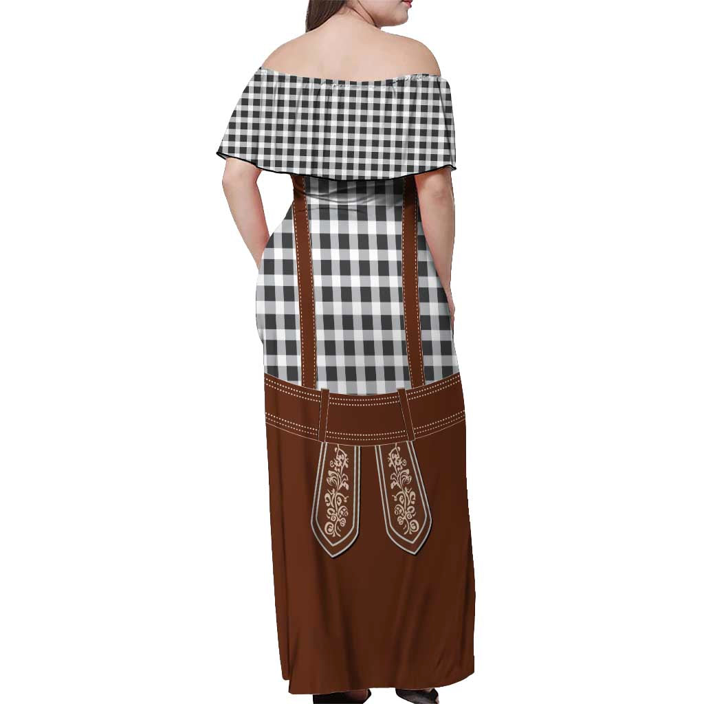 Oktoberfest Lederhosen Costume Off Shoulder Maxi Dress German Beer Festival - Wonder Print Shop