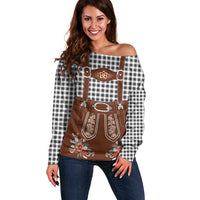 Oktoberfest Lederhosen Costume Off Shoulder Sweater German Beer Festival - Wonder Print Shop