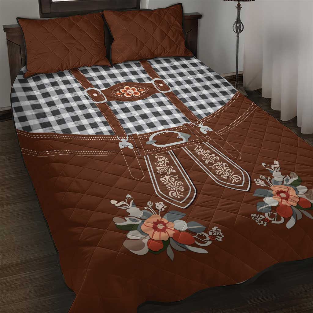 Oktoberfest Lederhosen Costume Quilt Bed Set German Beer Festival - Wonder Print Shop