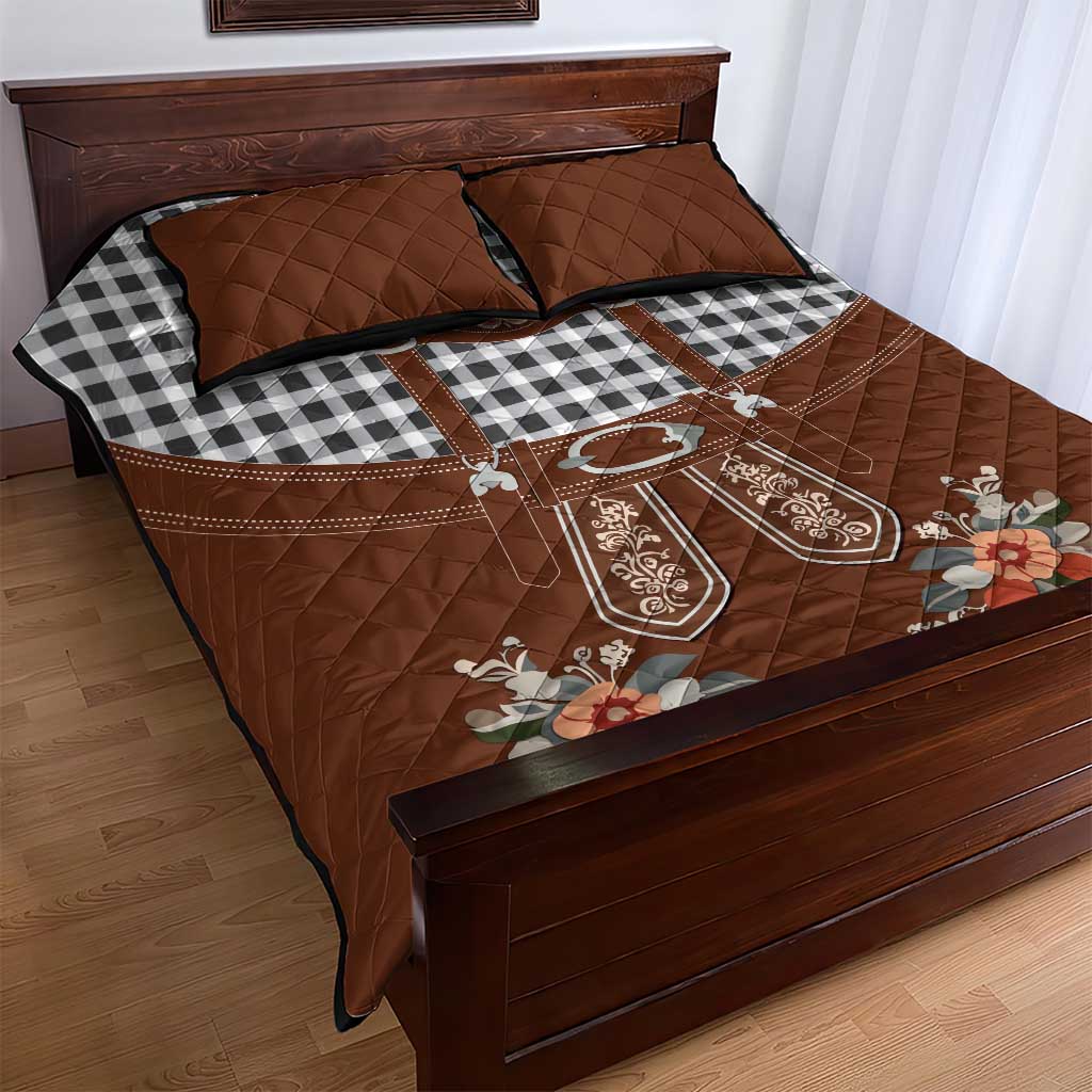 Oktoberfest Lederhosen Costume Quilt Bed Set German Beer Festival - Wonder Print Shop