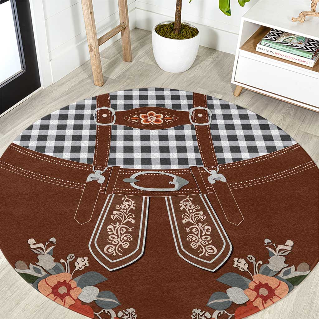 Oktoberfest Lederhosen Costume Round Carpet German Beer Festival - Wonder Print Shop