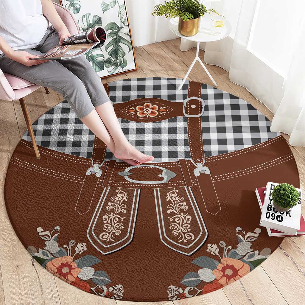 Oktoberfest Lederhosen Costume Round Carpet German Beer Festival - Wonder Print Shop
