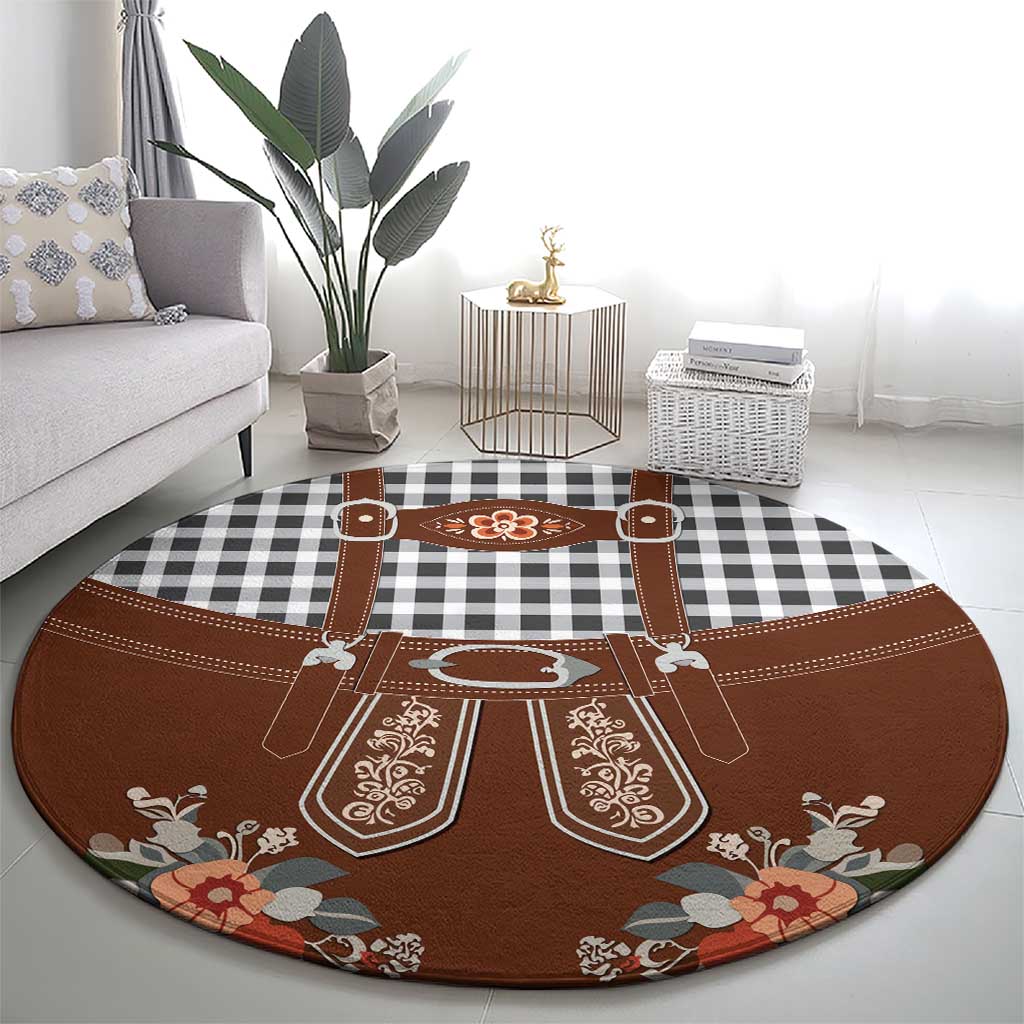 Oktoberfest Lederhosen Costume Round Carpet German Beer Festival - Wonder Print Shop