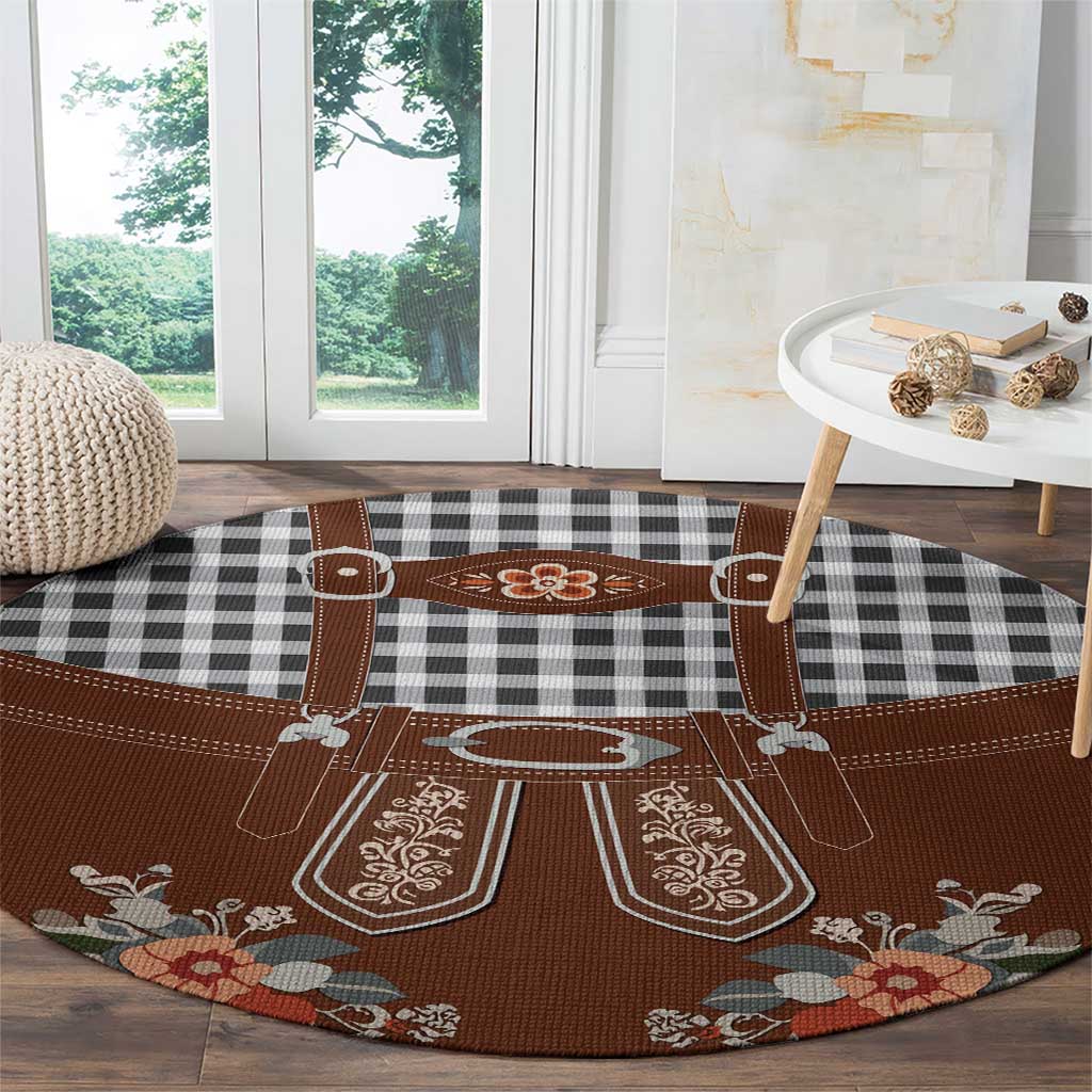 Oktoberfest Lederhosen Costume Round Carpet German Beer Festival - Wonder Print Shop