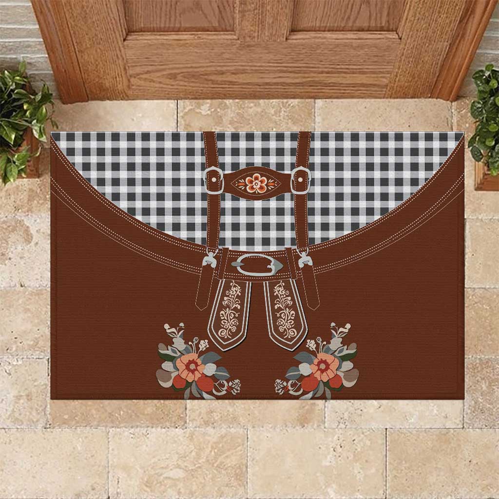 Oktoberfest Lederhosen Costume Rubber Doormat German Beer Festival - Wonder Print Shop