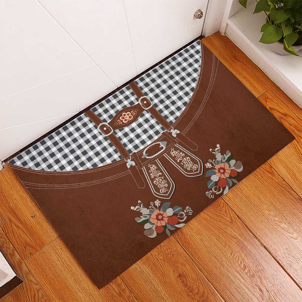 Oktoberfest Lederhosen Costume Rubber Doormat German Beer Festival - Wonder Print Shop