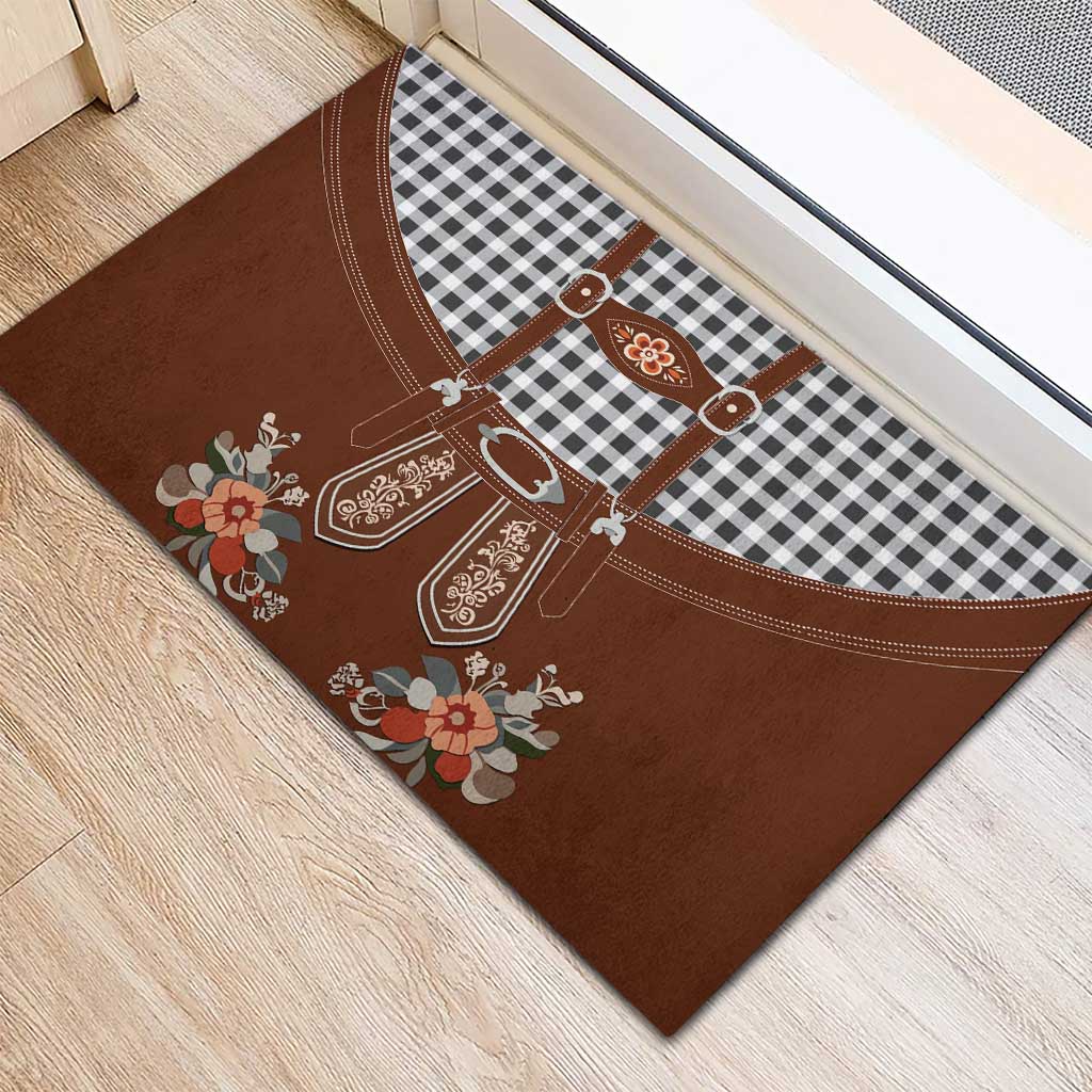 Oktoberfest Lederhosen Costume Rubber Doormat German Beer Festival - Wonder Print Shop