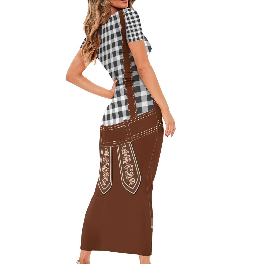 Oktoberfest Lederhosen Costume Short Sleeve Bodycon Dress German Beer Festival - Wonder Print Shop