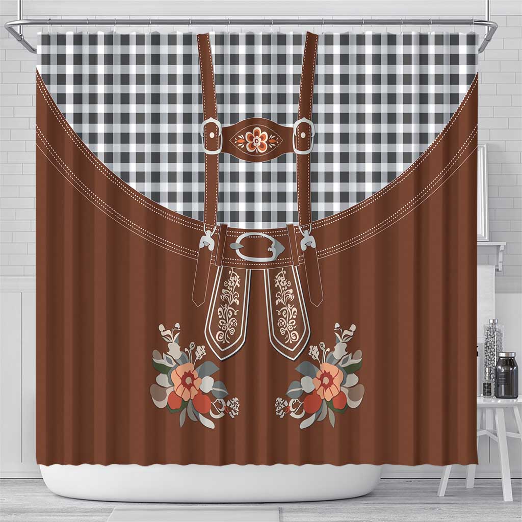 Oktoberfest Lederhosen Costume Shower Curtain German Beer Festival - Wonder Print Shop