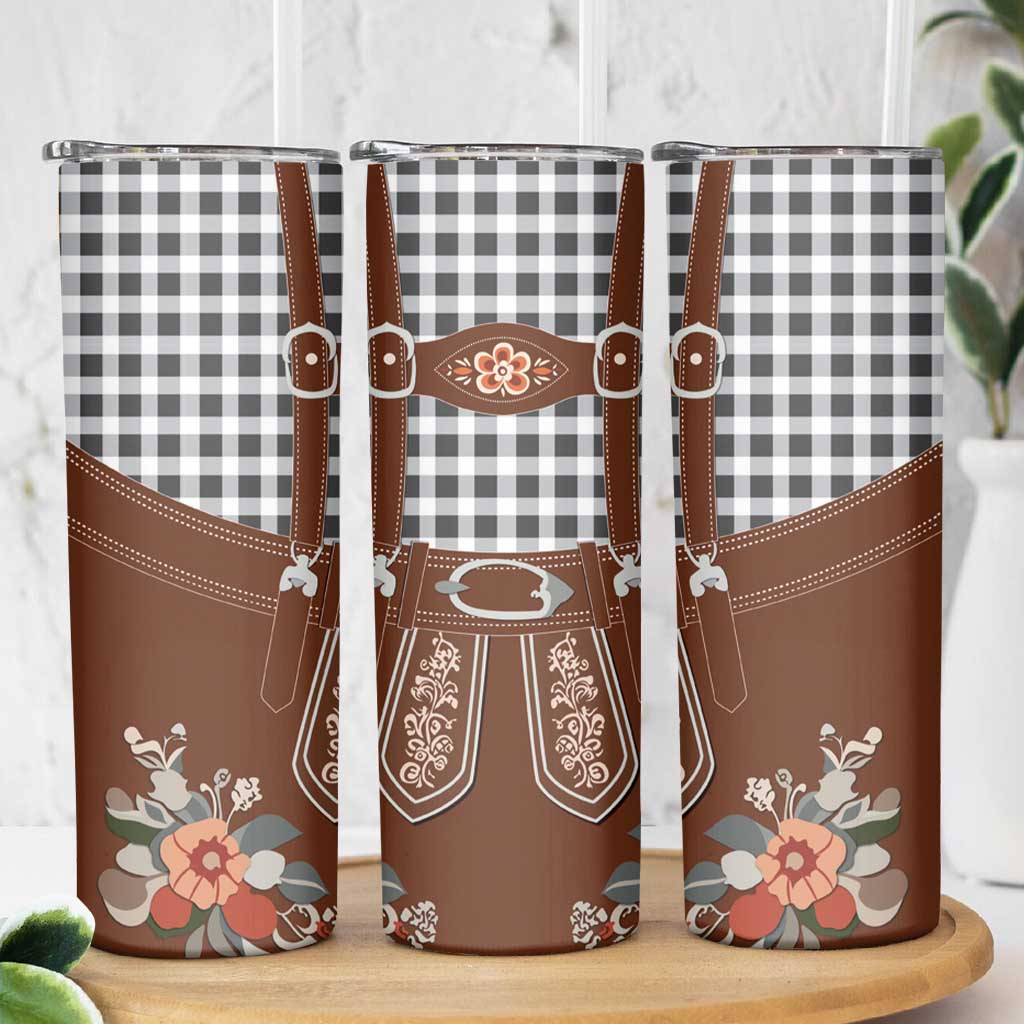 Oktoberfest Lederhosen Costume Skinny Tumbler German Beer Festival - Wonder Print Shop