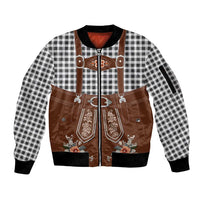 Oktoberfest Lederhosen Costume Sleeve Zip Bomber Jacket German Beer Festival - Wonder Print Shop