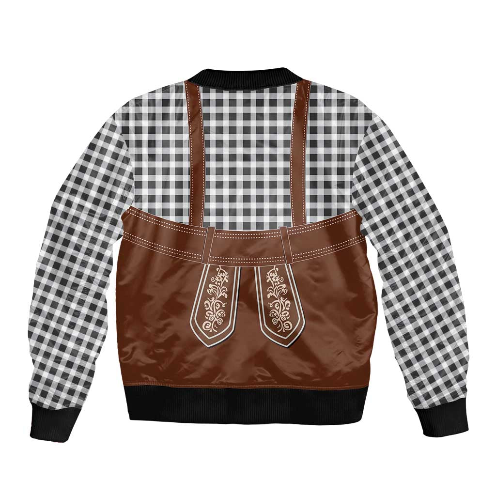 Oktoberfest Lederhosen Costume Sleeve Zip Bomber Jacket German Beer Festival - Wonder Print Shop