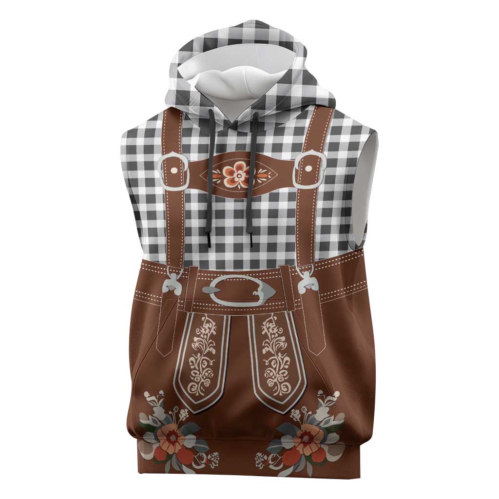 Oktoberfest Lederhosen Costume Sleeveless Hoodie German Beer Festival - Wonder Print Shop