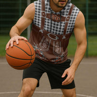 Oktoberfest Lederhosen Costume Sleeveless Hoodie German Beer Festival - Wonder Print Shop