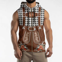 Oktoberfest Lederhosen Costume Sleeveless Zip Hoodie German Beer Festival - Wonder Print Shop