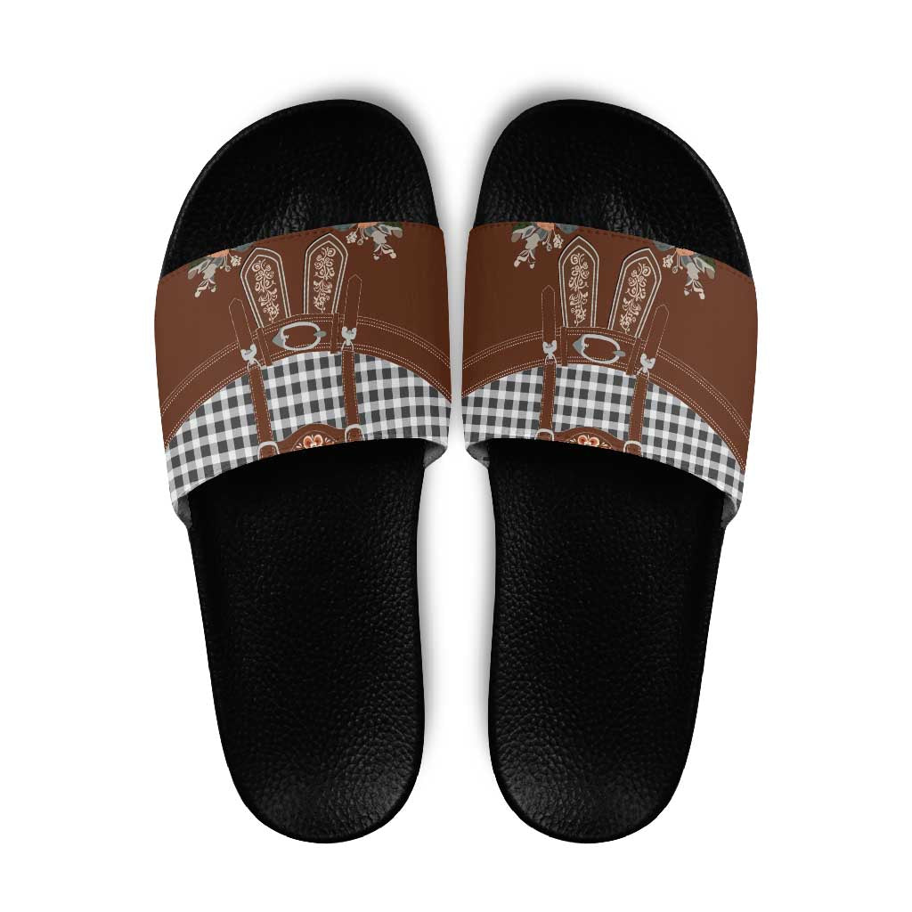 Oktoberfest Lederhosen Costume Slide Sandals German Beer Festival - Wonder Print Shop