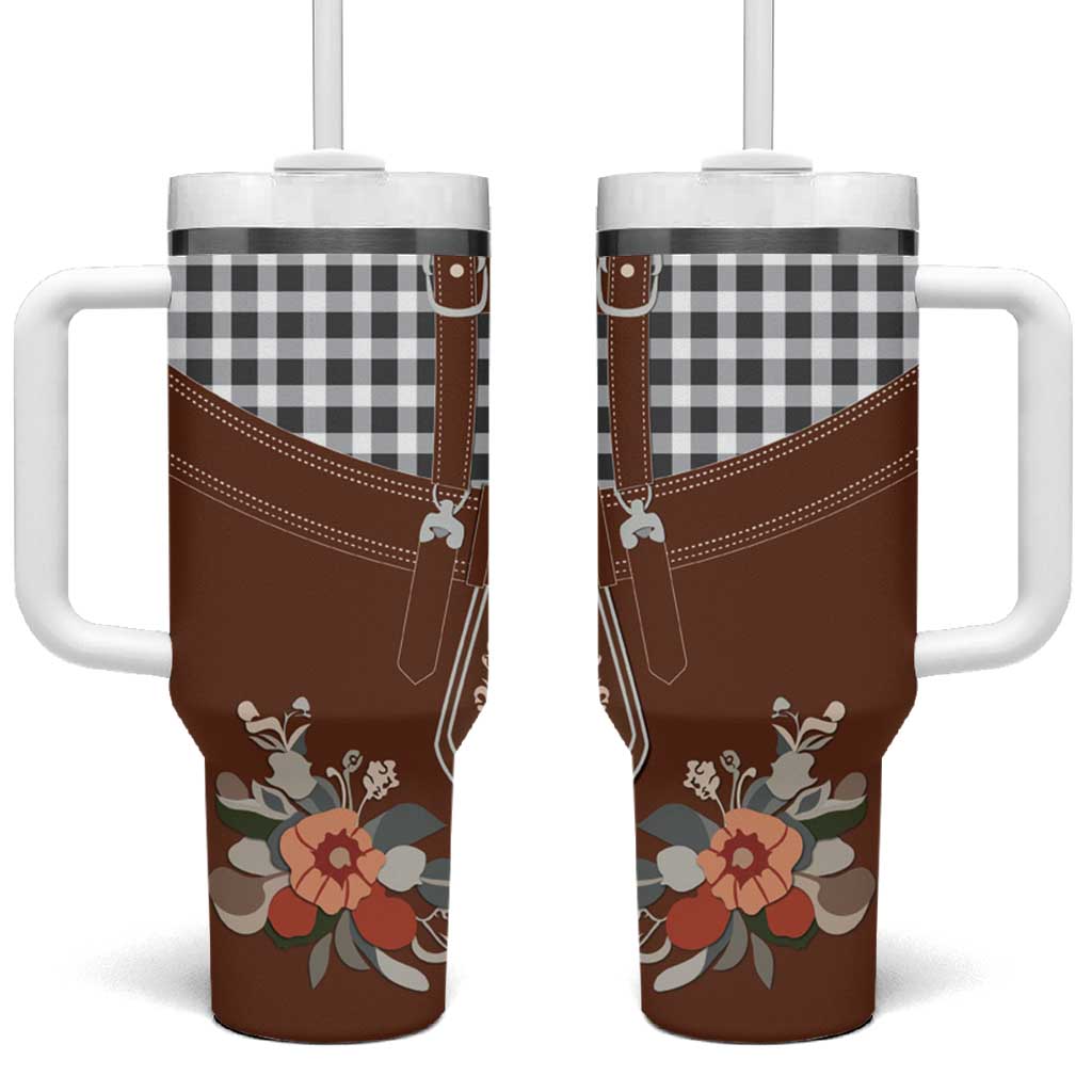 Oktoberfest Lederhosen Costume Tumbler With Handle German Beer Festival - Wonder Print Shop