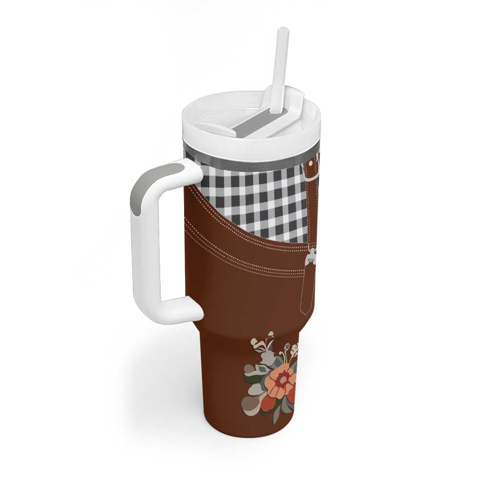 Oktoberfest Lederhosen Costume Tumbler With Handle German Beer Festival - Wonder Print Shop
