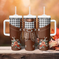 Oktoberfest Lederhosen Costume Tumbler With Handle German Beer Festival - Wonder Print Shop