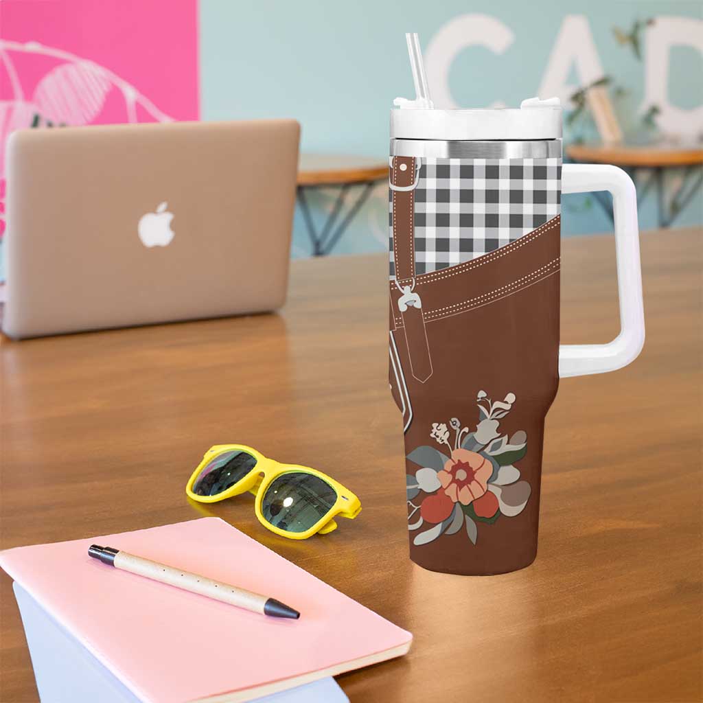 Oktoberfest Lederhosen Costume Tumbler With Handle German Beer Festival - Wonder Print Shop