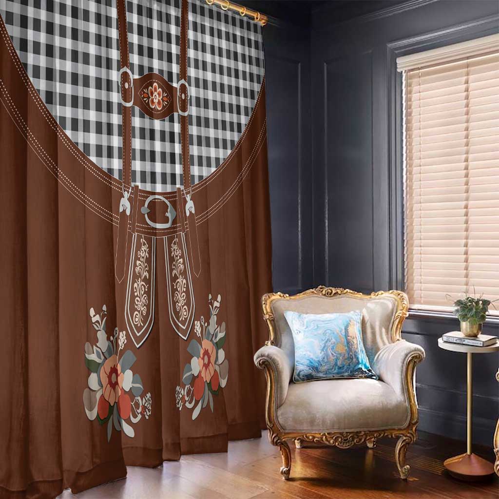 Oktoberfest Lederhosen Costume Window Curtain German Beer Festival - Wonder Print Shop