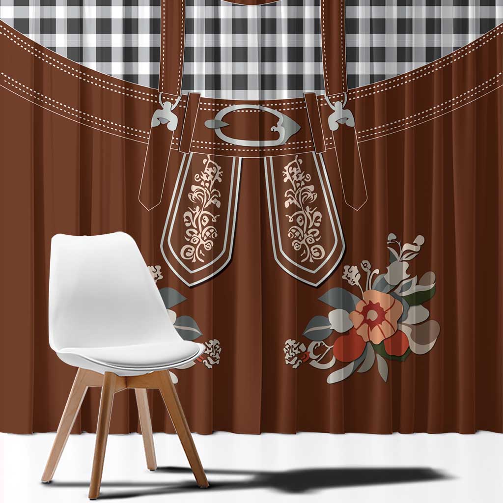 Oktoberfest Lederhosen Costume Window Curtain German Beer Festival - Wonder Print Shop