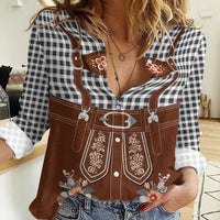 Oktoberfest Lederhosen Costume Women Casual Shirt German Beer Festival - Wonder Print Shop