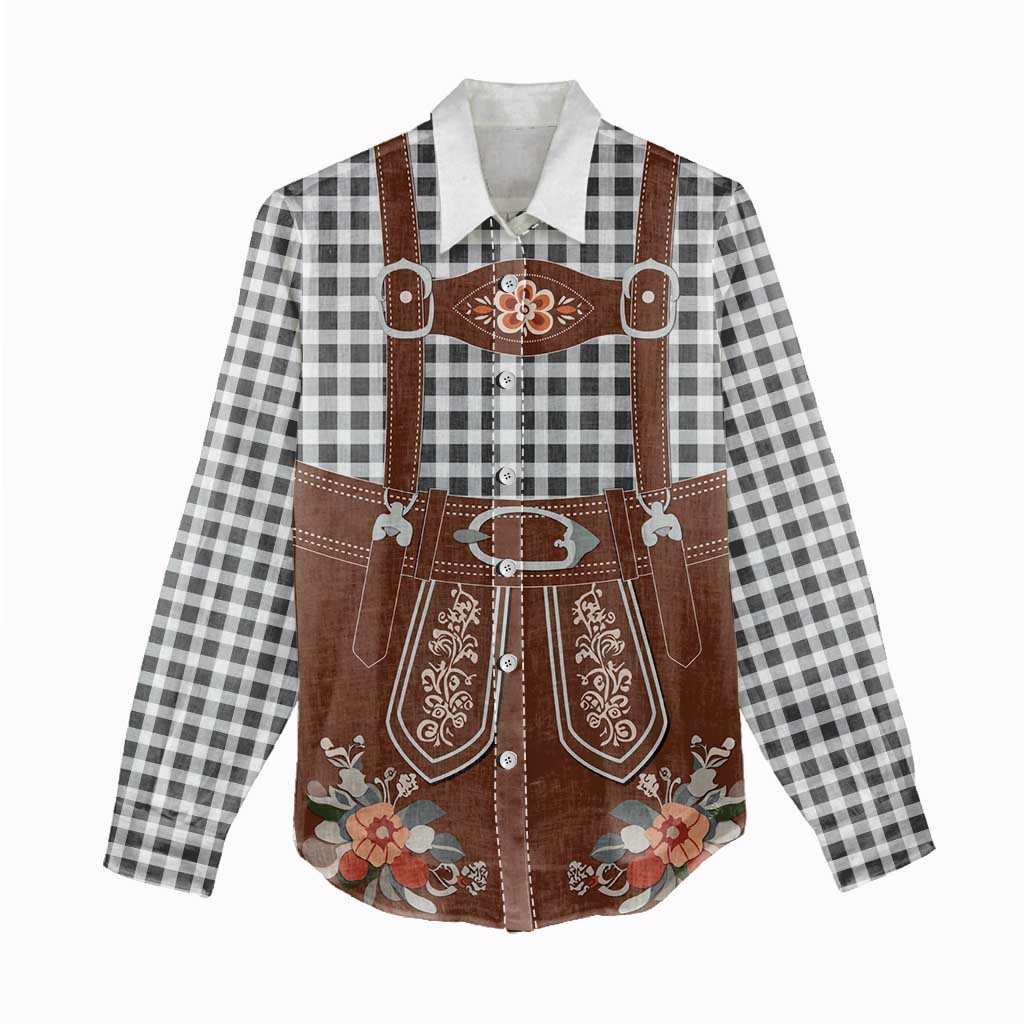 Oktoberfest Lederhosen Costume Women Casual Shirt German Beer Festival - Wonder Print Shop
