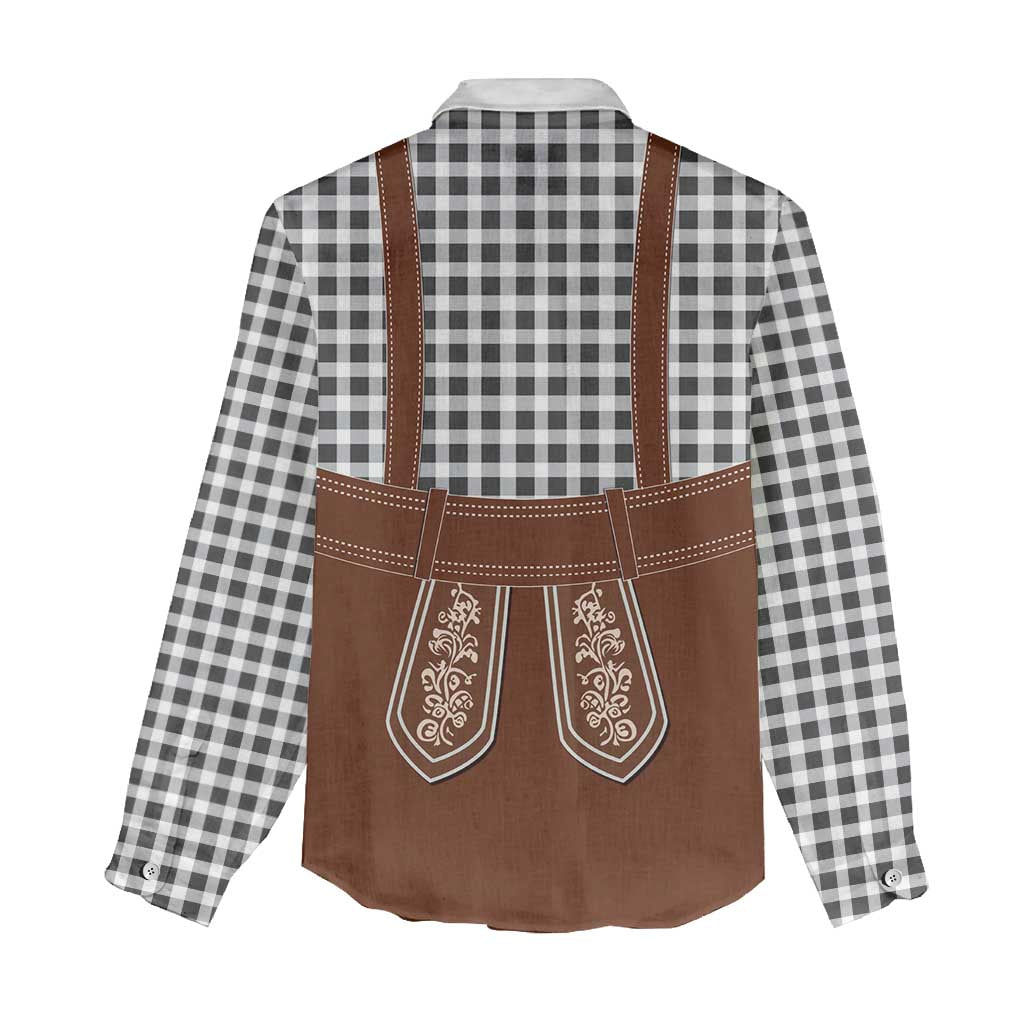 Oktoberfest Lederhosen Costume Women Casual Shirt German Beer Festival - Wonder Print Shop