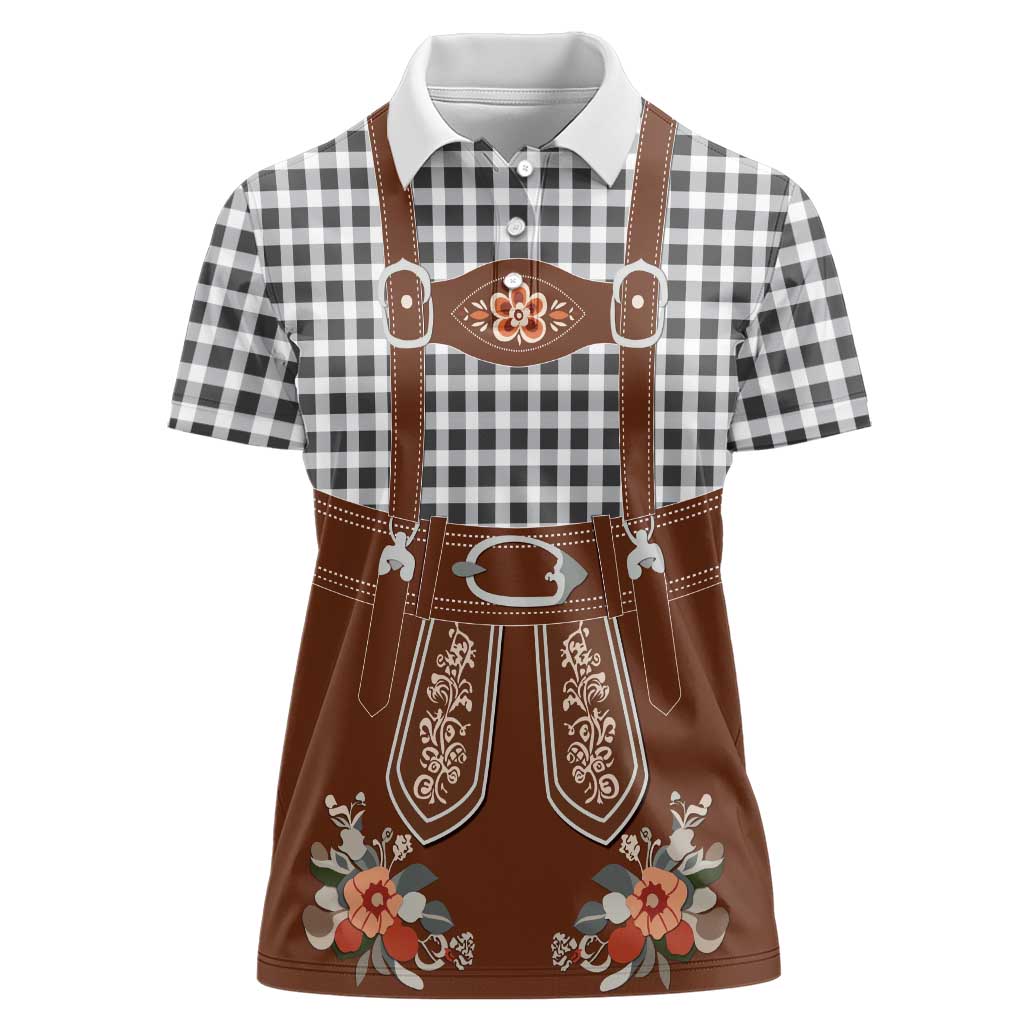 Oktoberfest Lederhosen Costume Women Polo Shirt German Beer Festival - Wonder Print Shop