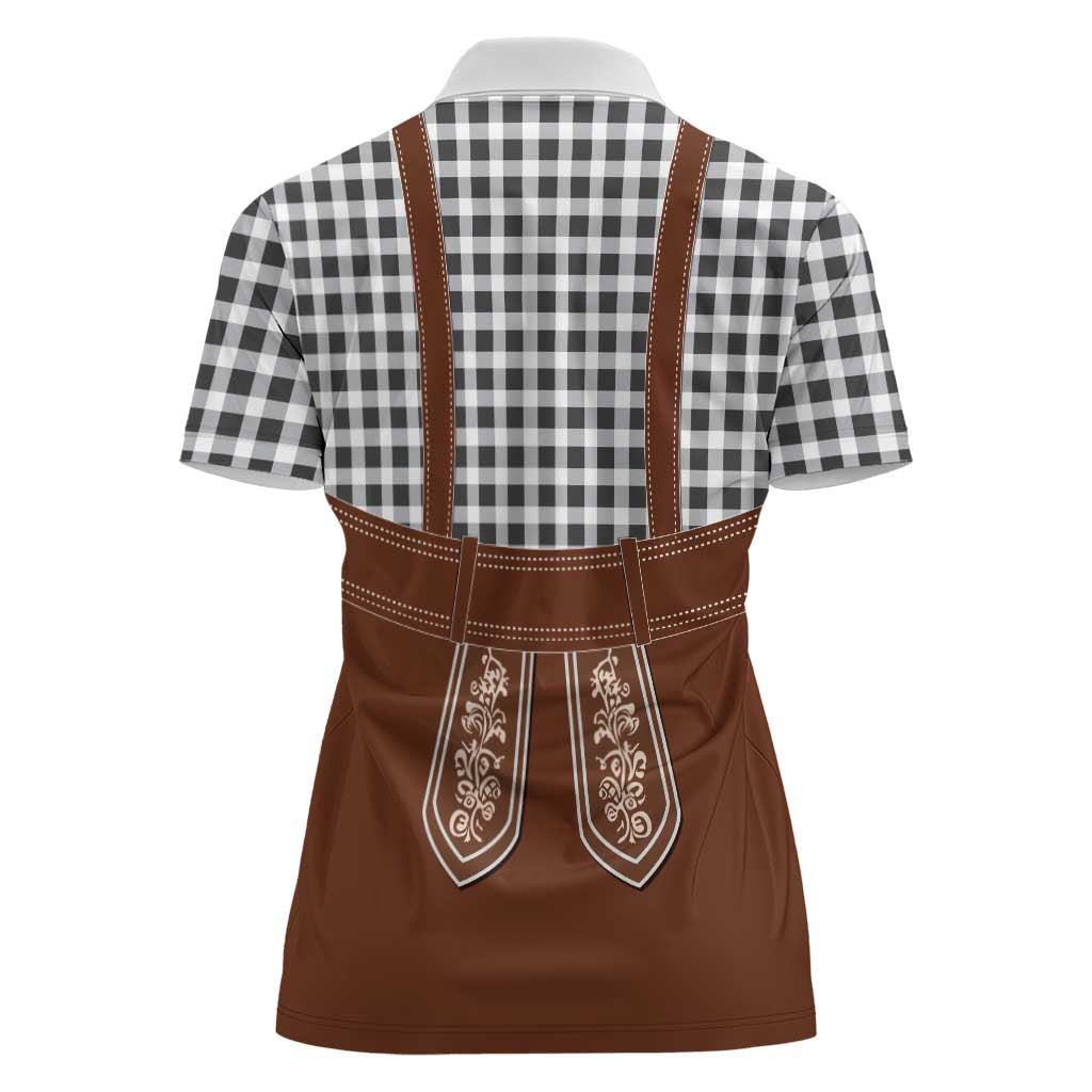 Oktoberfest Lederhosen Costume Women Polo Shirt German Beer Festival - Wonder Print Shop
