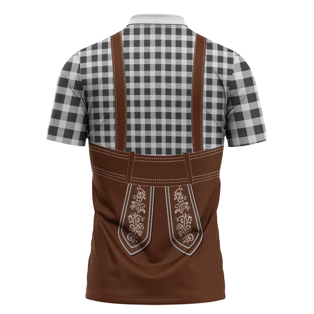 Oktoberfest Lederhosen Costume Zipper Polo Shirt German Beer Festival - Wonder Print Shop