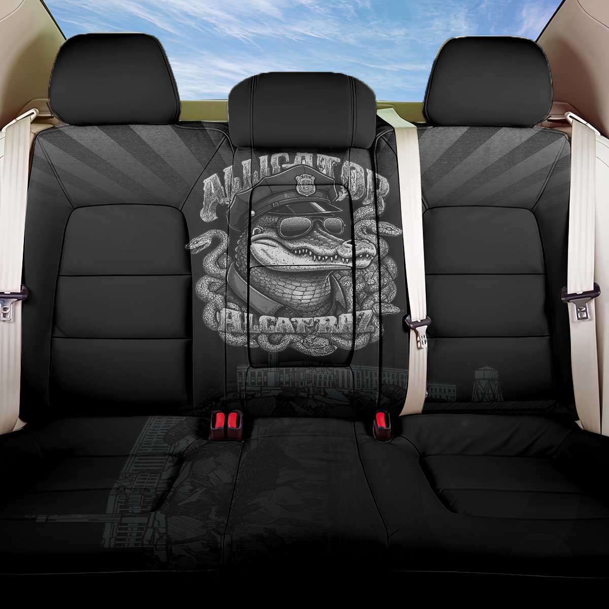Alligator Alcatraz Police Back Car Seat Cover Prison Florida Everglades - Wonder Print Shop