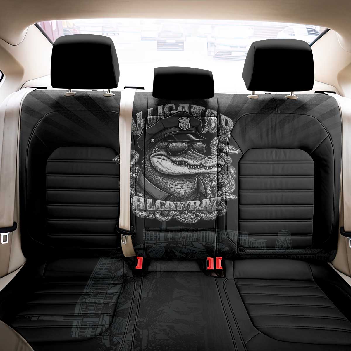 Alligator Alcatraz Police Back Car Seat Cover Prison Florida Everglades - Wonder Print Shop
