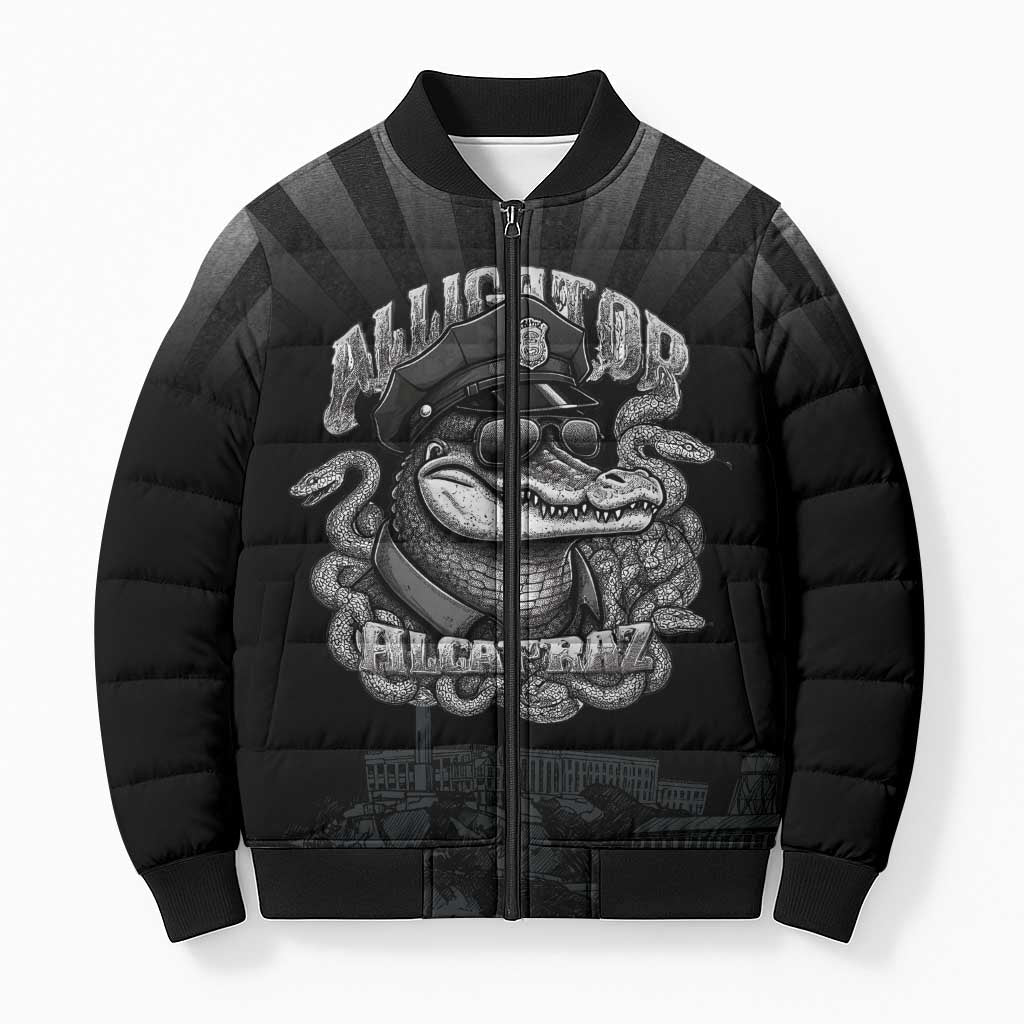 Alligator Alcatraz Police Bomber Puffer Jacket Prison Florida Everglades - Wonder Print Shop