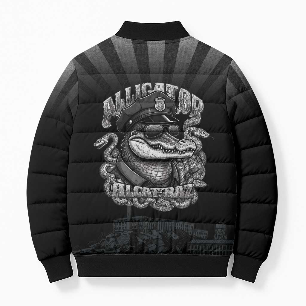 Alligator Alcatraz Police Bomber Puffer Jacket Prison Florida Everglades - Wonder Print Shop
