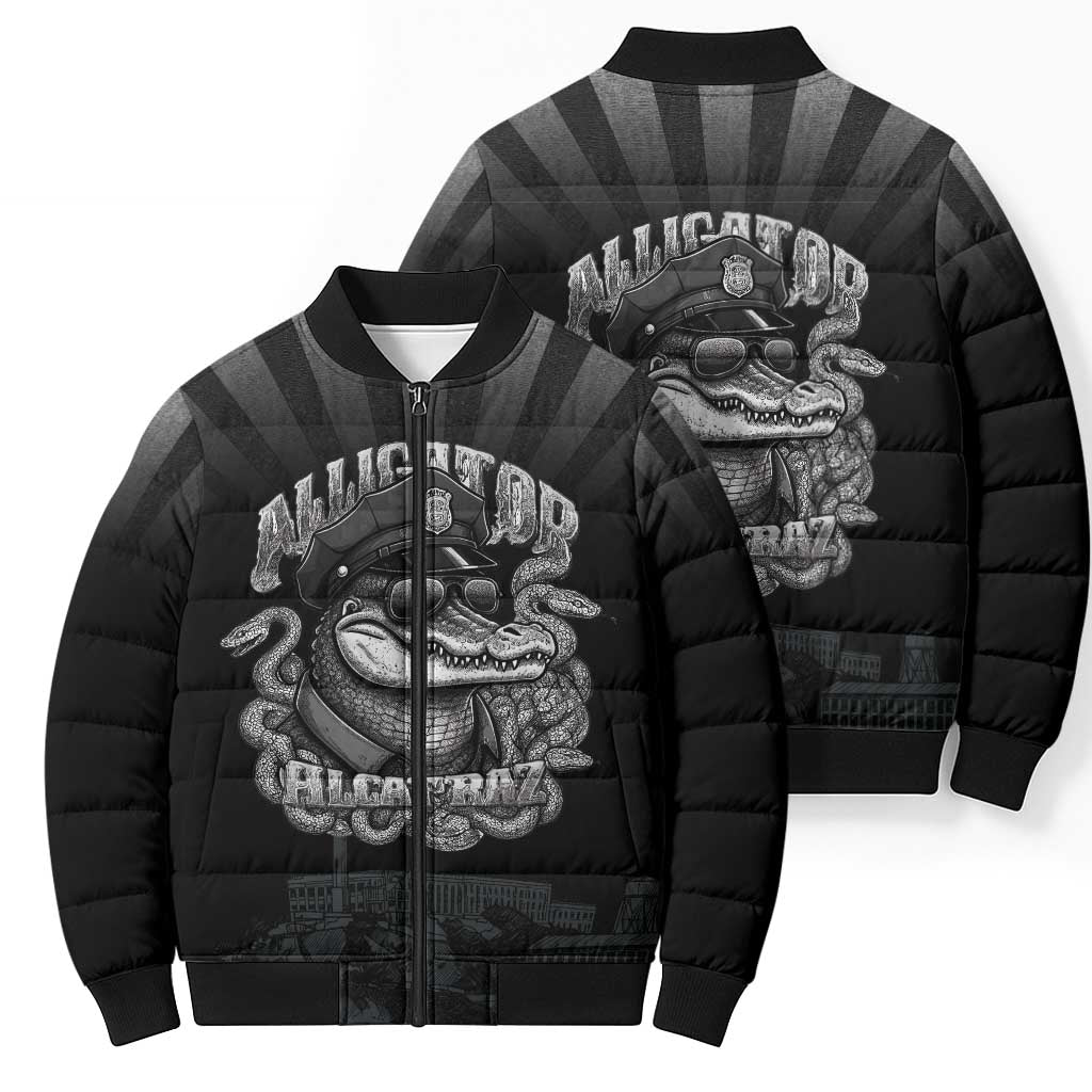 Alligator Alcatraz Police Bomber Puffer Jacket Prison Florida Everglades - Wonder Print Shop