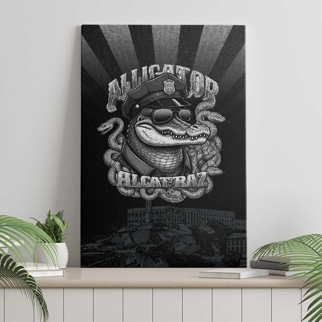 Alligator Alcatraz Police Canvas Wall Art Prison Florida Everglades - Wonder Print Shop