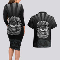 Alligator Alcatraz Police Couples Matching Long Sleeve Bodycon Dress and Hawaiian Shirt Prison Florida Everglades - Wonder Print Shop