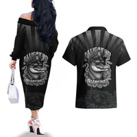 Alligator Alcatraz Police Couples Matching Off The Shoulder Long Sleeve Dress and Hawaiian Shirt Prison Florida Everglades - Wonder Print Shop