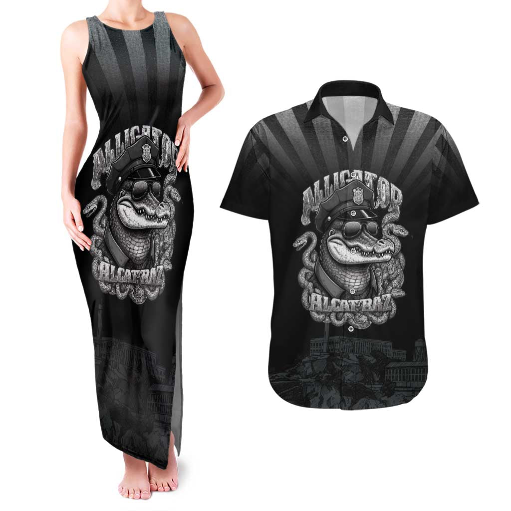 Alligator Alcatraz Police Couples Matching Tank Maxi Dress and Hawaiian Shirt Prison Florida Everglades - Wonder Print Shop